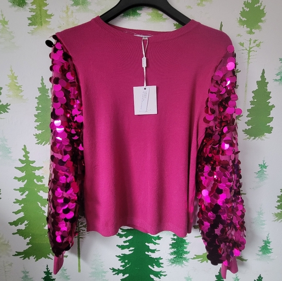 New Sioni Milano Sequin Sleeve Sweater. - Picture 1 of 11